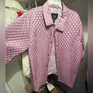 Dennis Basso 100% Silk Quilted Coat Sz L